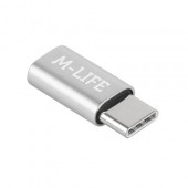 ML0850S ADAPTOR MICRO USB - USB TIP C ARGINTIU