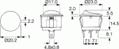 R13112F02WW2 BUTON ROCKER SPST 2 POZITII OFF-(ON) 10A 250VAC ALB