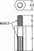 TP-10 DISTANTIER PLASTIC HEXAGONAL M3 LUNGIME 10MM